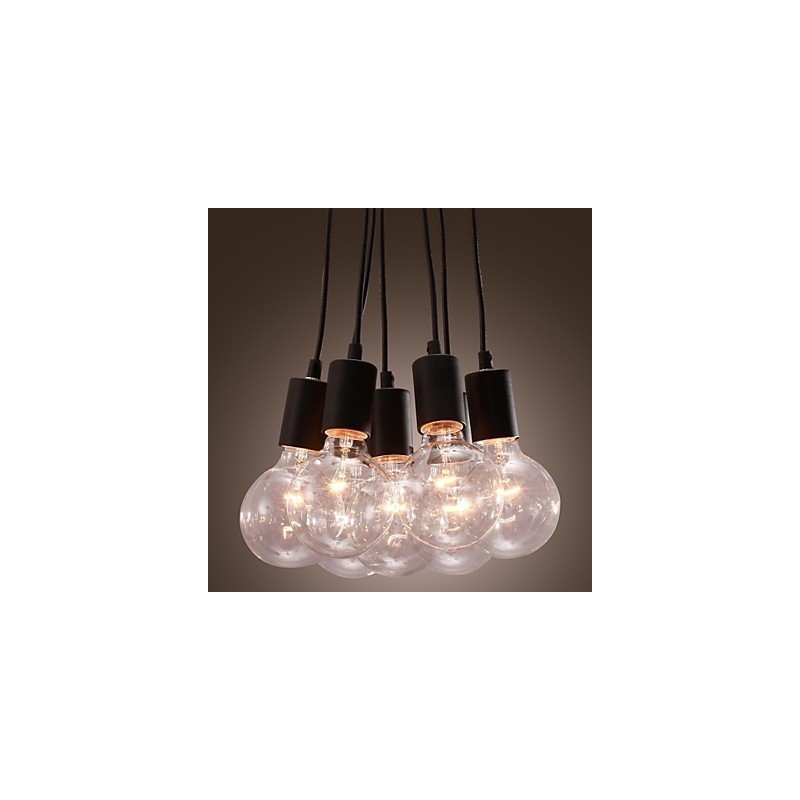Modern Home 7 Head Edison Bulb Light Loft Glass Ball Pendant Light