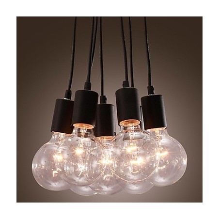 Modern Home 7 Head Edison Bulb Light Loft Glass Ball Pendant Light