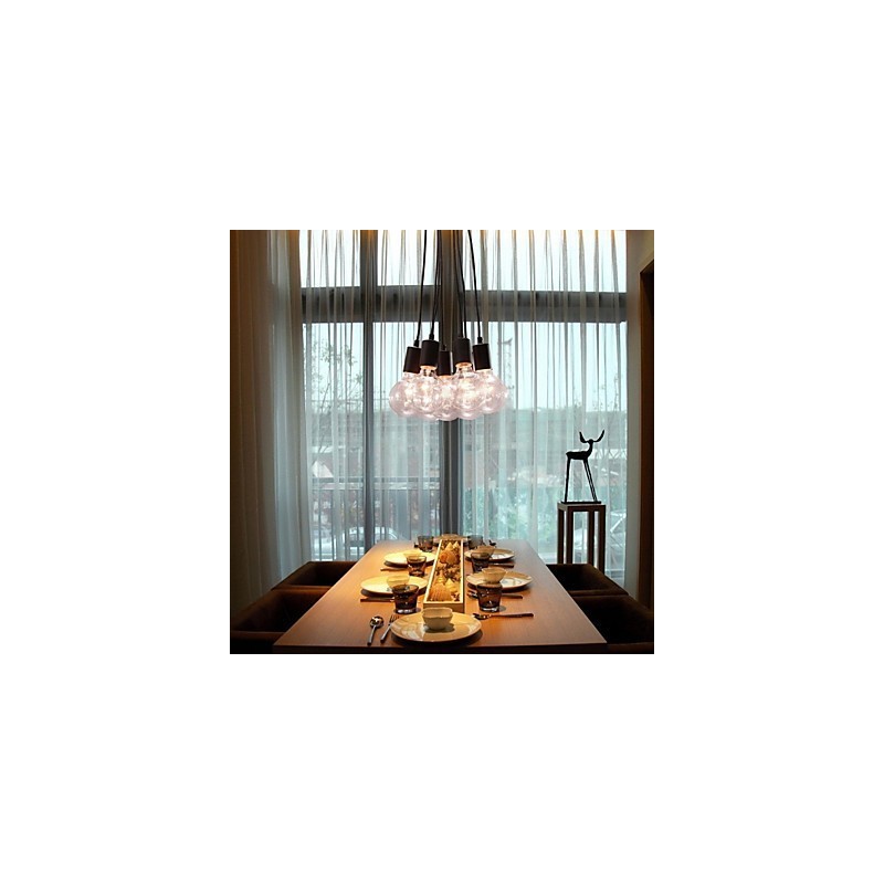 Modern Home 7 Head Edison Bulb Light Loft Glass Ball Pendant Light