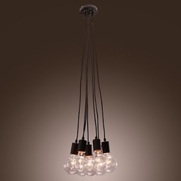 Modern Home 7 Head Edison Bulb Light Loft Glass Ball Pendant Light