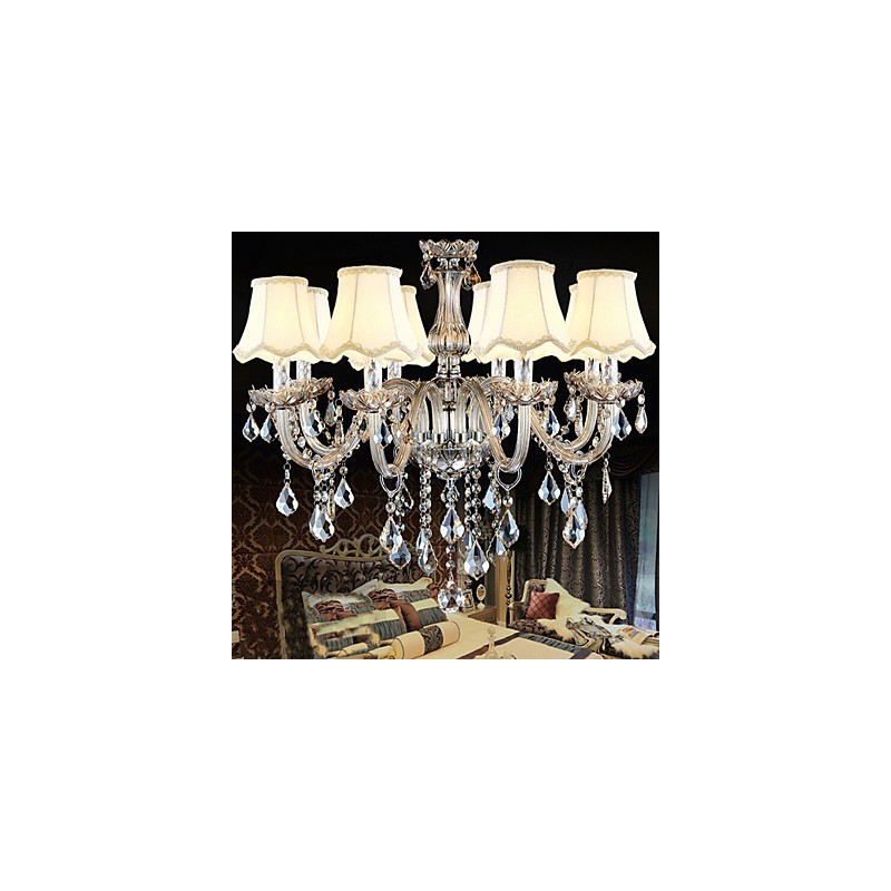 K9 Transparent Christmas Crystal Candle Chandelier with 8 Lights