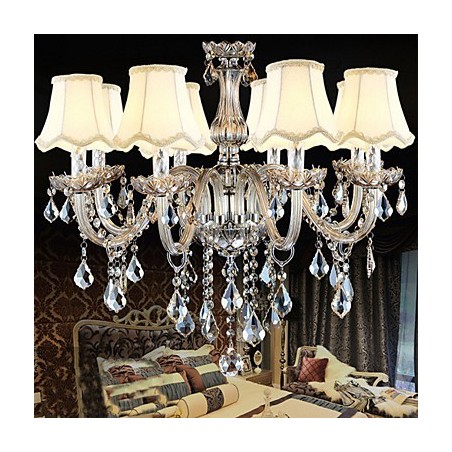 K9 Transparent Christmas Crystal Candle Chandelier with 8 Lights
