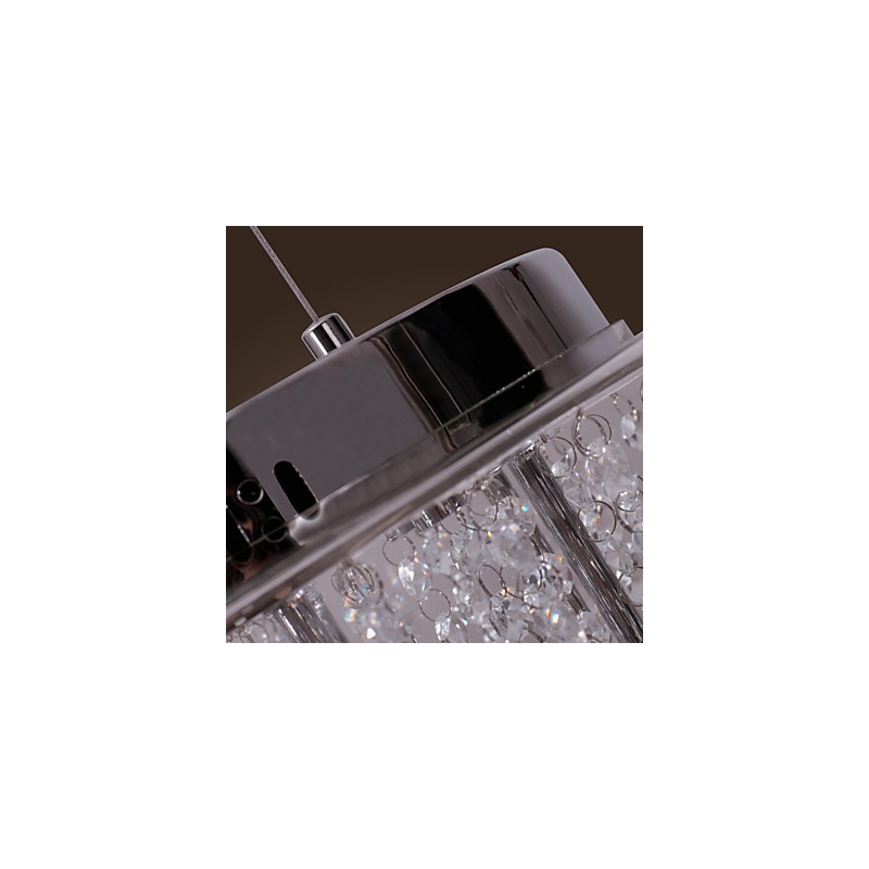 Artistic 6 Light Crystal Pendant Light with Glass Shade