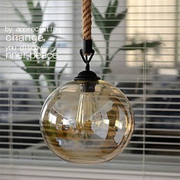 Loft American Rope Retro Lighting Lights Glass Pendant Light