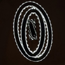 Modern Crystal Pendant Light with Oval Double Ring for