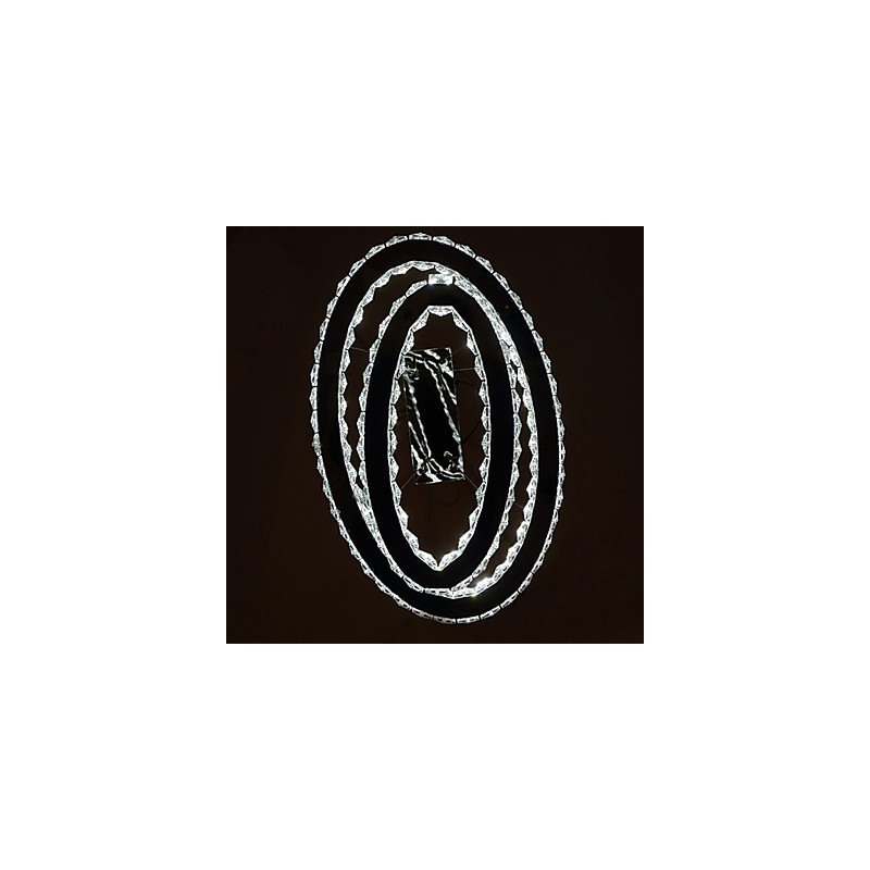 Modern Crystal Pendant Light with Oval Double Ring for