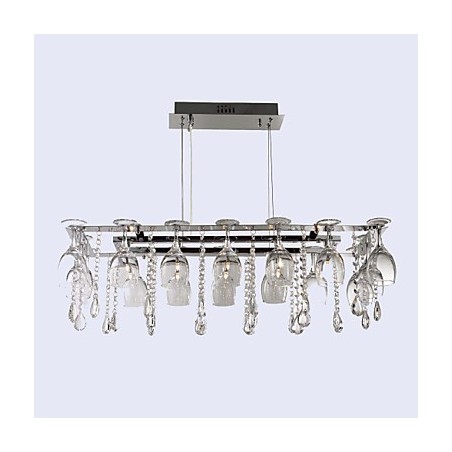 Modern Contemporary Traditional Classic Crystal Chrome Metal Pendant Light