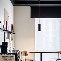 1 Light Mini Pendant light Black Anodized with Aluminium