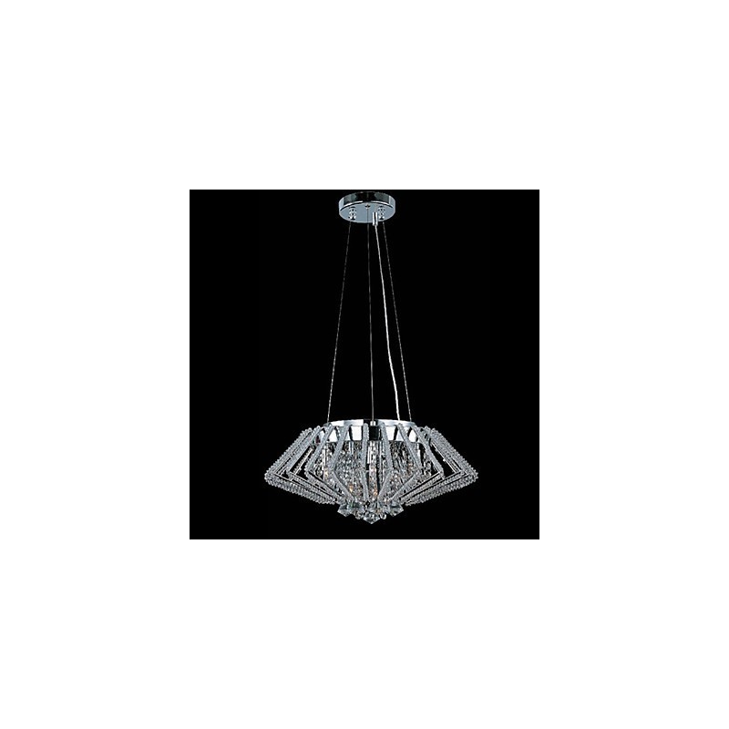 Diamond Shaped Stainless Steel Crystal Pendant Light with 9 Lights