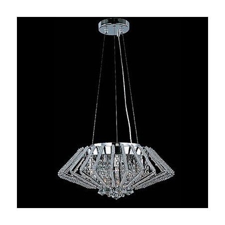 Diamond Shaped Stainless Steel Crystal Pendant Light with 9 Lights