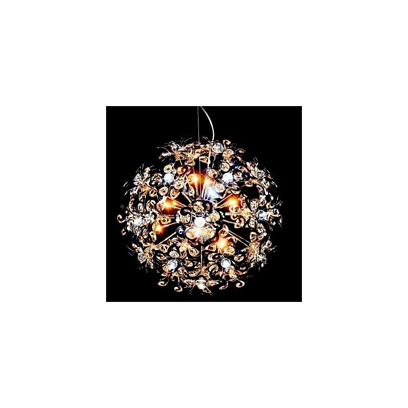 Modern Contemporary Chrome Crystal Pendant Light