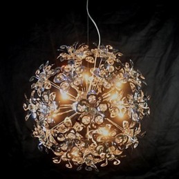 Modern Contemporary Chrome Crystal Pendant Light
