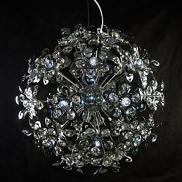 Modern Contemporary Chrome Crystal Pendant Light