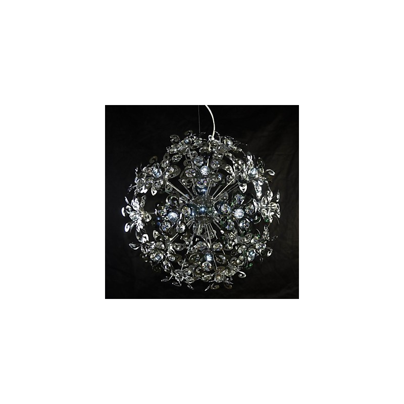 Modern Contemporary Chrome Crystal Pendant Light