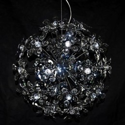 Modern Contemporary Chrome Crystal Pendant Light