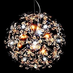 Modern Contemporary Chrome Crystal Pendant Light