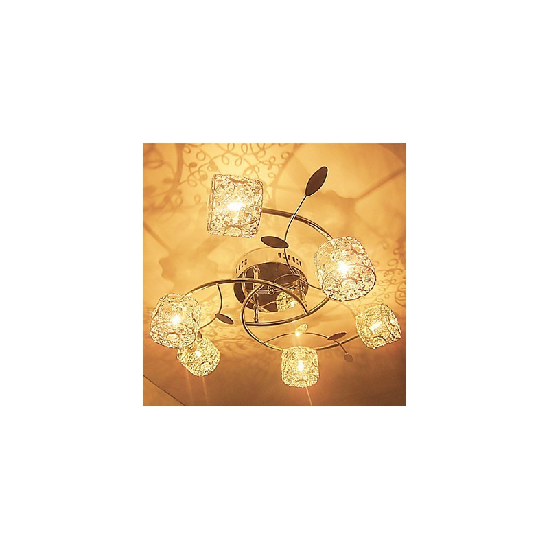 Modern Contemporary Crystal Electroplated Flush Mount