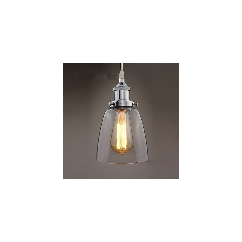 Modern Chrome Glass Vintage Industrial Retro Fitting Edison Pendant Light Cafe Porch Light