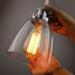 Modern Chrome Glass Vintage Industrial Retro Fitting Edison Pendant Light Cafe Porch Light