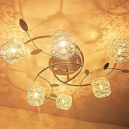 Modern Contemporary Crystal Electroplated Flush Mount