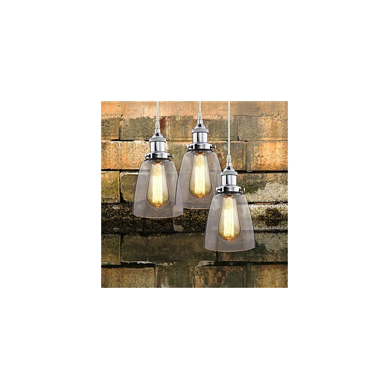 Modern Chrome Glass Vintage Industrial Retro Fitting Edison Pendant Light Cafe Porch Light