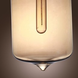 Modern Glass Pendant Light with 2 Lights in Transparent Bottle Design