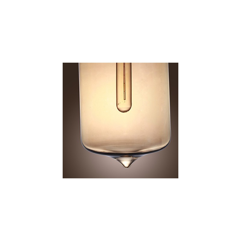 Modern Glass Pendant Light with 2 Lights in Transparent Bottle Design