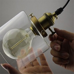 Glass Brass Retro Vintage Industrial ART Cafe Garage Pendant Light