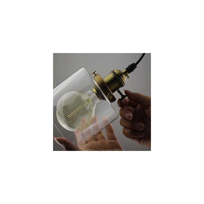 Glass Brass Retro Vintage Industrial ART Cafe Garage Pendant Light