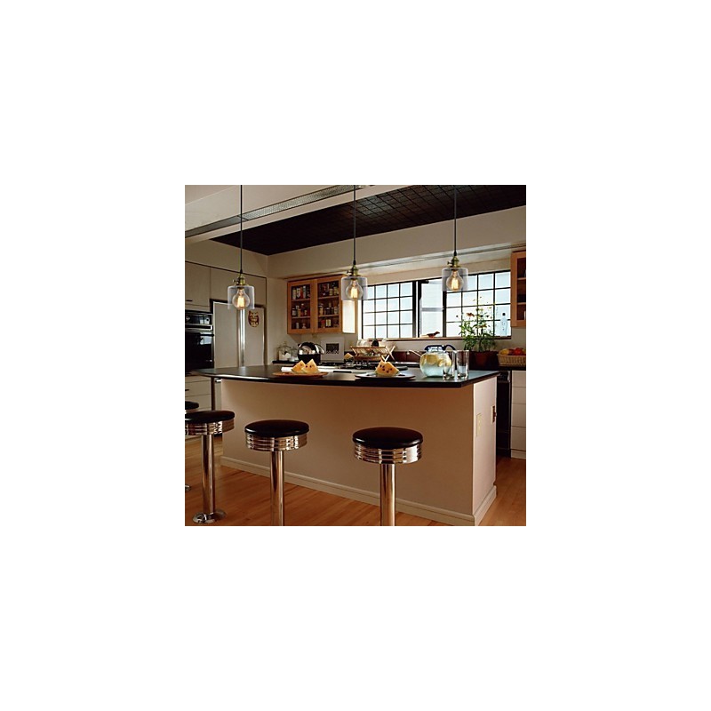 Glass Brass Retro Vintage Industrial ART Cafe Garage Pendant Light