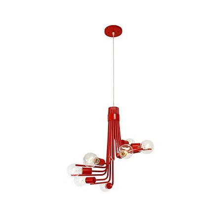 North American Style Modern Characteristic 8 Light Pendant In Red
