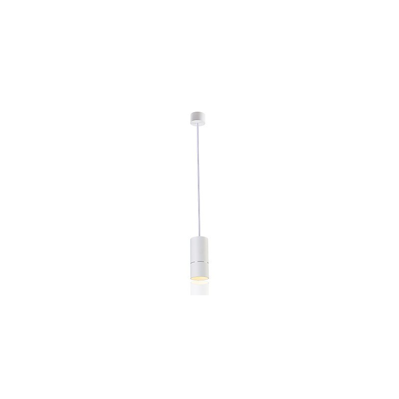 GE 05032 8W 136mm 1 Light Mini Pendant light Powdered White with Aluminium