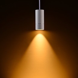 GE 05032 8W 136mm 1 Light Mini Pendant light Powdered White with Aluminium