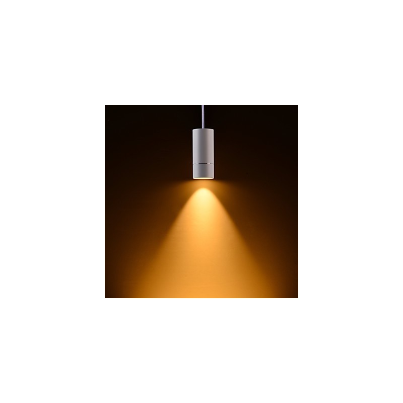 GE 05032 8W 136mm 1 Light Mini Pendant light Powdered White with Aluminium