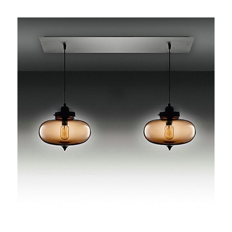 Modern Transparent Glass Pendant Light with 2 Lights in Bubble Design