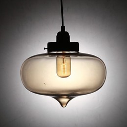 Modern Transparent Glass Pendant Light with 2 Lights in Bubble Design