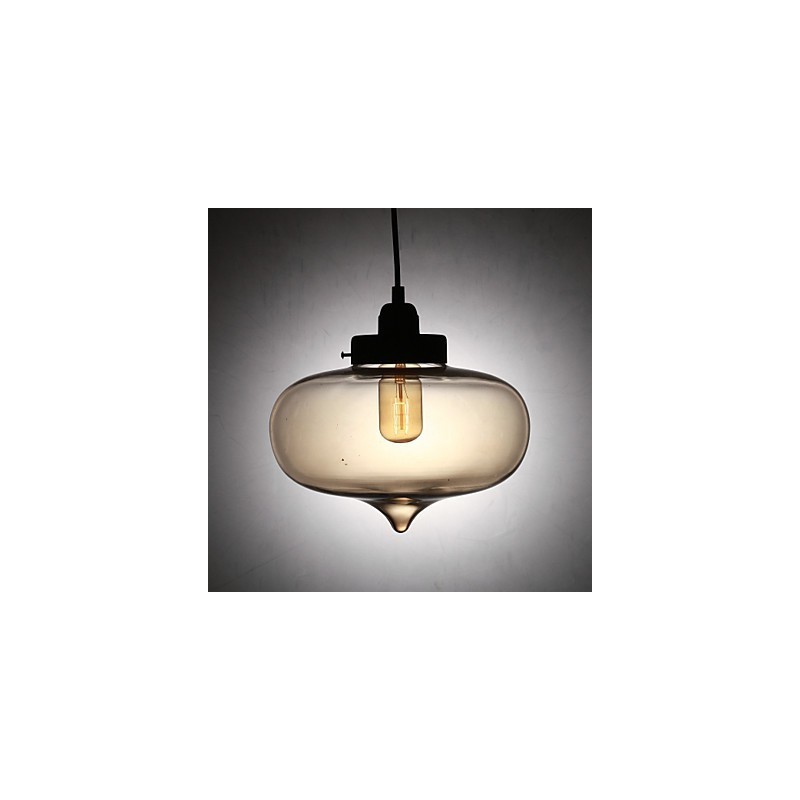 Modern Transparent Glass Pendant Light with 2 Lights in Bubble Design