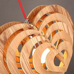 Chandelier Mini Style Lantern Wood Bamboo