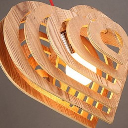 Chandelier Mini Style Lantern Wood Bamboo