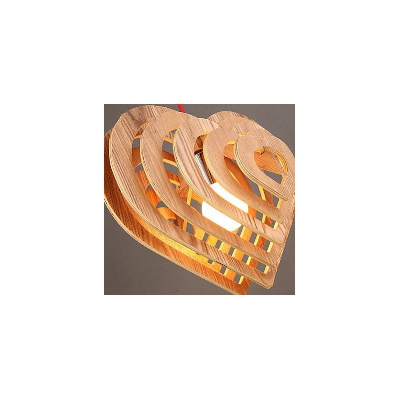 Chandelier Mini Style Lantern Wood Bamboo