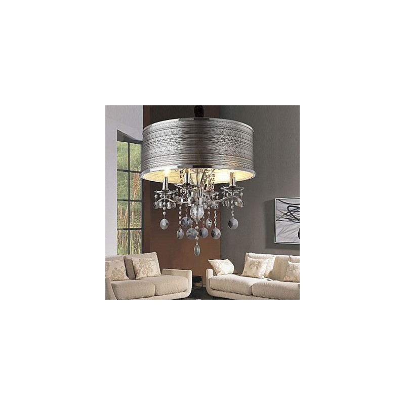 Modern Contemporary Crystal Metal Pendant Light