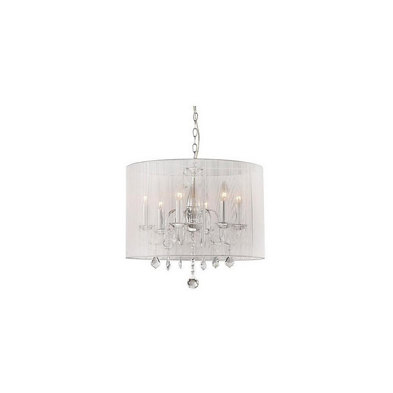 Modern Contemporary Drum Crystal Electroplated Pendant Light