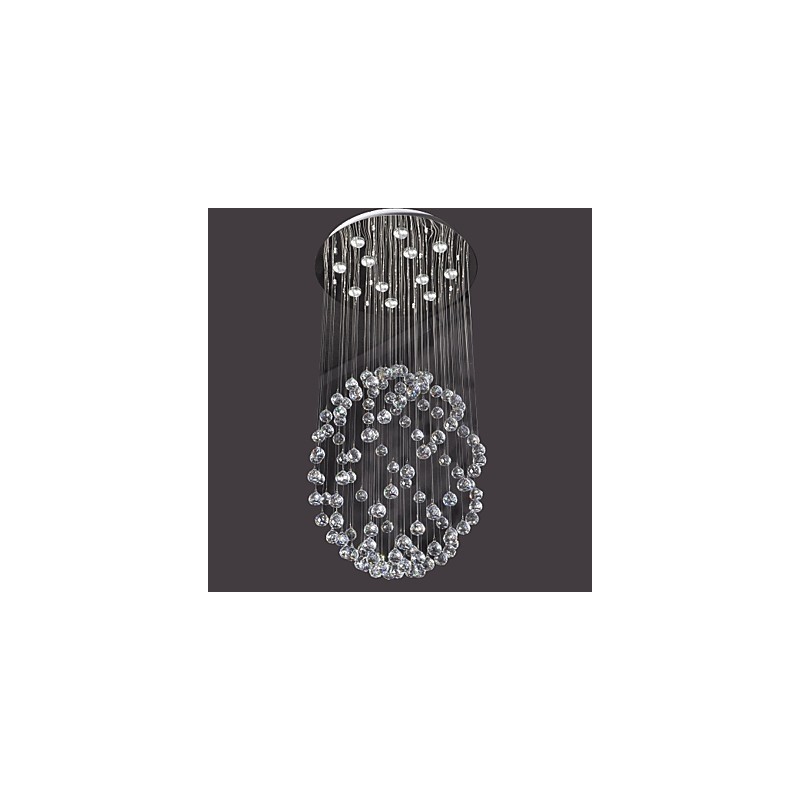 Modern Contemporary Crystal Chrome Metal Flush Mount