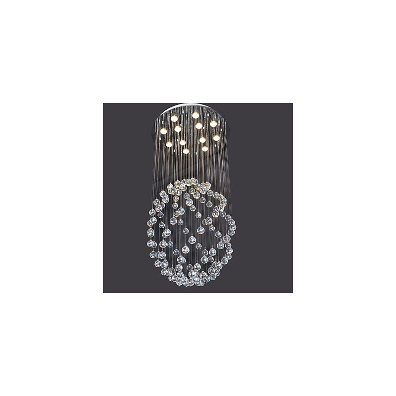 Modern Contemporary Crystal Chrome Metal Flush Mount