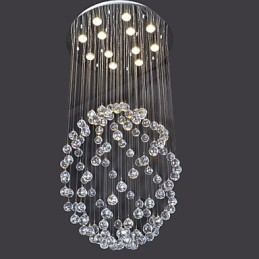 Modern Contemporary Crystal Chrome Metal Flush Mount