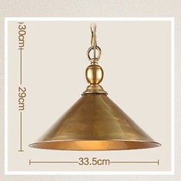 Pure Brass Pendant Light Mini Style Traditional Classic Metal