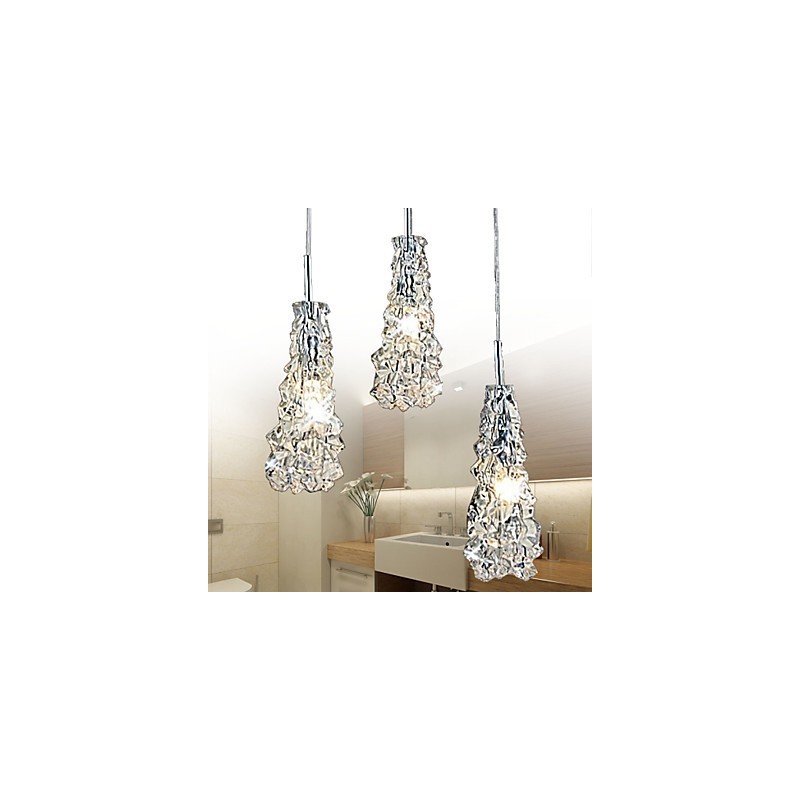 Tradition Classic Transparent glass 3 Light Chandelier