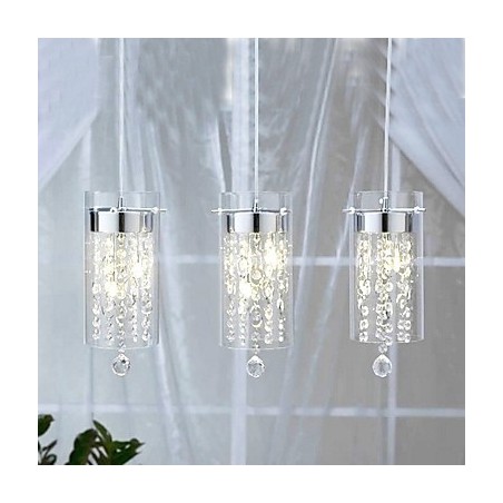 Artistic Crystal Pendant Light with Glass Shades G4 Bulb Base