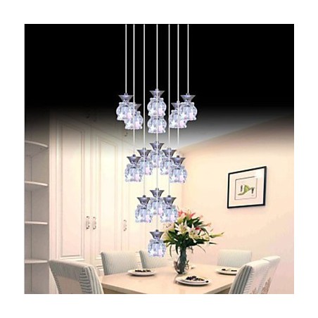 Restaurant 15 Head Of Modern Simple Crystal Pendant Pendant