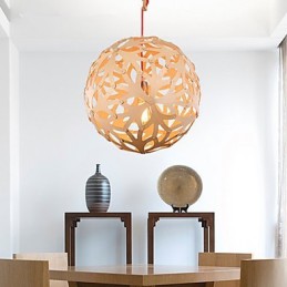 Chandelier Mini Style Lantern Wood Bamboo